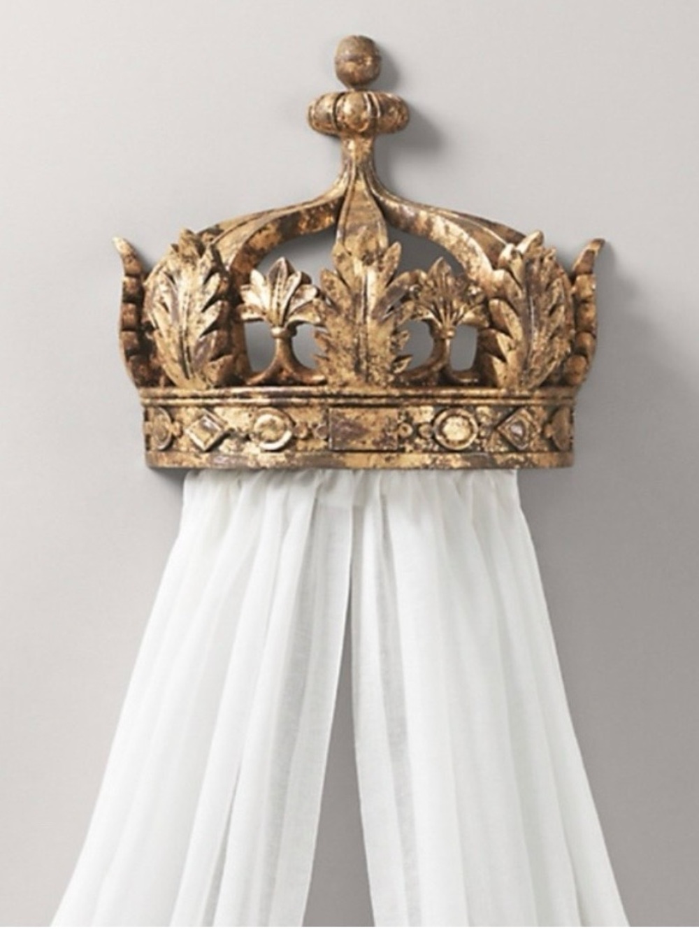Restoration Hardware Gilt Demilune Canopy Bed Crown 👑 ✨